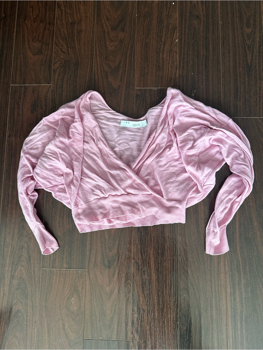 IRO Dusty Pink Wrap Crop Top